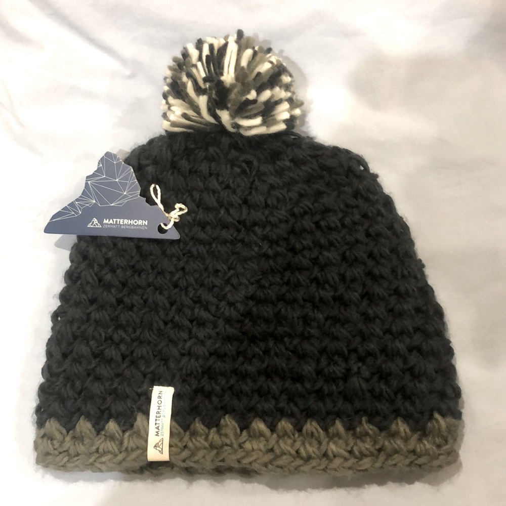 Crochet Beanie Navy and Grey